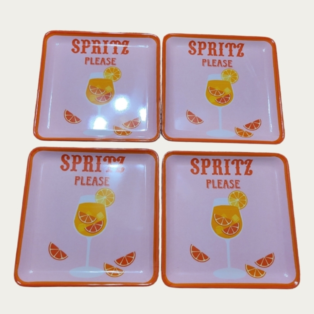 C&C California Pink and Orange Spritz Please Plates